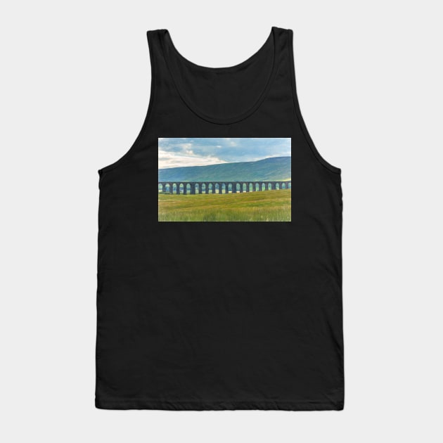 The Ribblehead Viaduct as a Digital Sketch Tank Top by IanWL